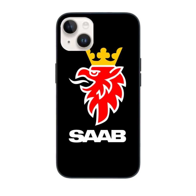 Saab Automotive Red Griffin Logo with Crown iPhone Case