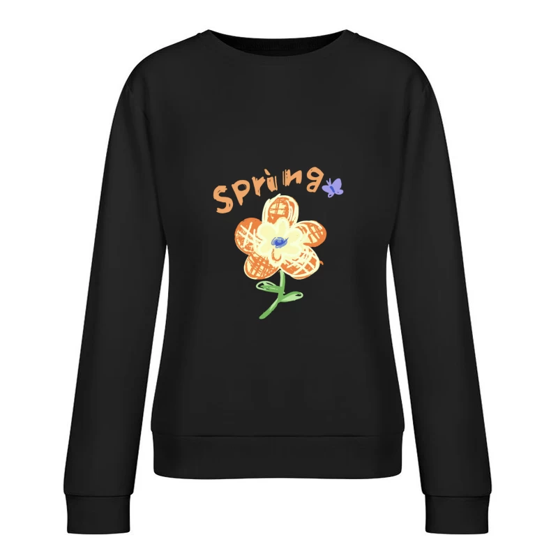 Frühling Blume Illustration Damen Pullover Sweatshirt