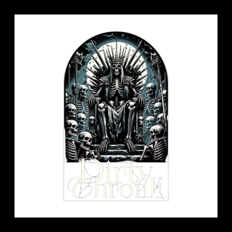 Gothic Skeleton King on Skull Throne Pin