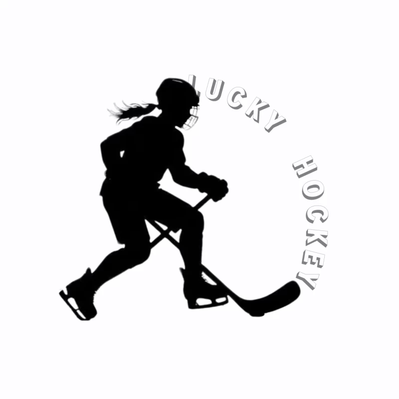 Female Hockey Player Silhouette in Action Mouse Pad