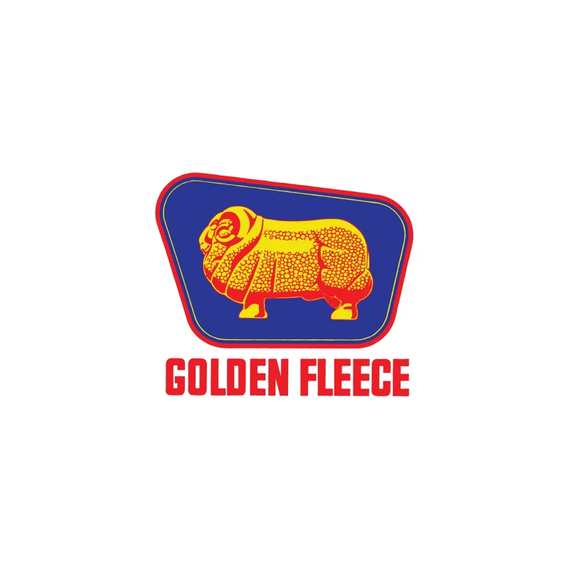 Vintage Golden Fleece Logo with Geometric Sheep Design Desk Mat