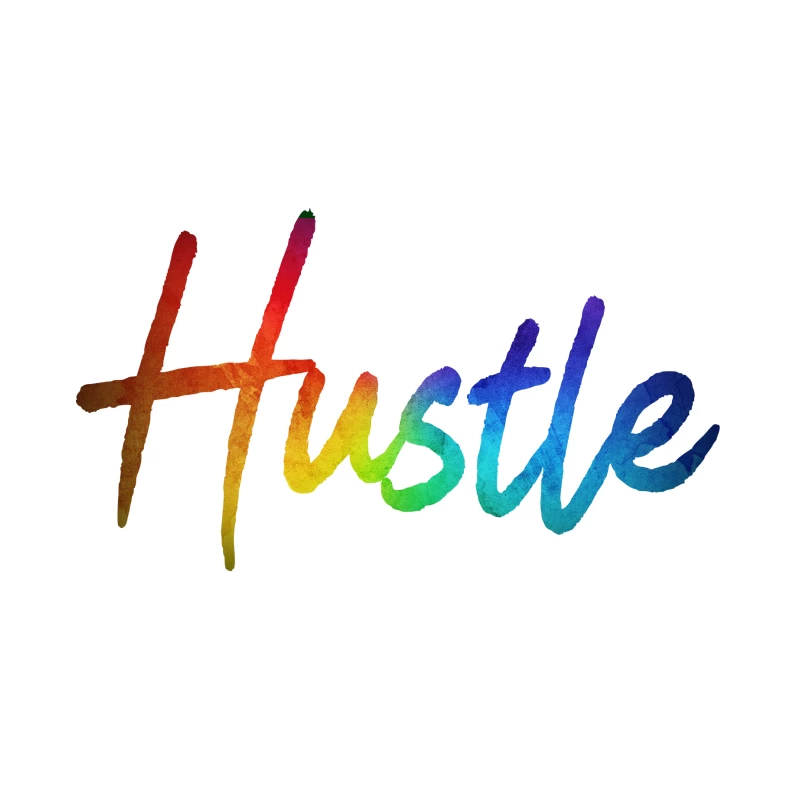 Colorful Hustle Typography Desk Mat
