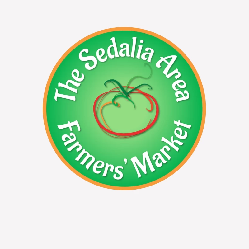 Sedalia Area Farmers' Market Circular Green Logo with Tomato Design Male T-Shirt