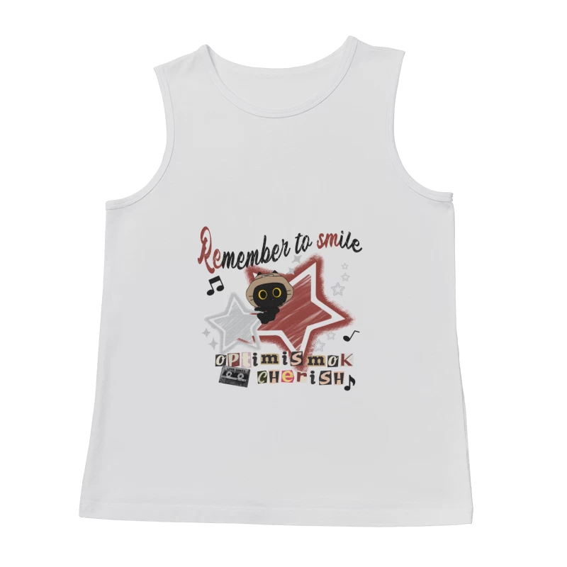 Erinnere dich zu lächeln mit Katzenbegleitung Herren Tanktops