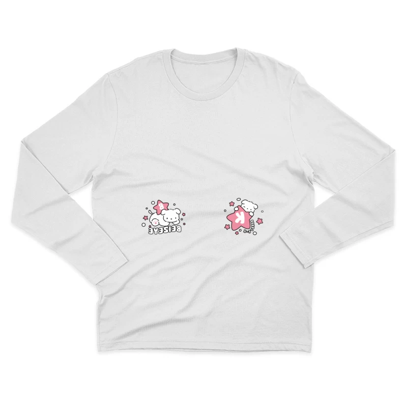 Niedlicher Welpe mit rosa Stern Herren Langarm T-Shirt