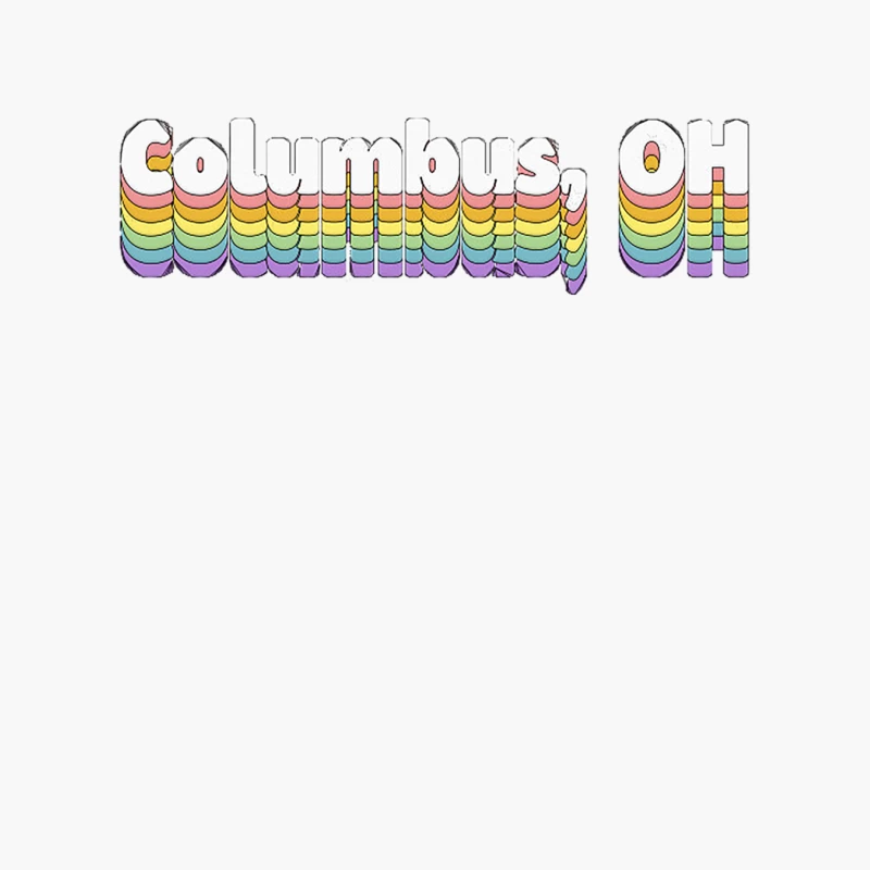 Columbus, OH  Retro Typography Design Cotton Tote Bag