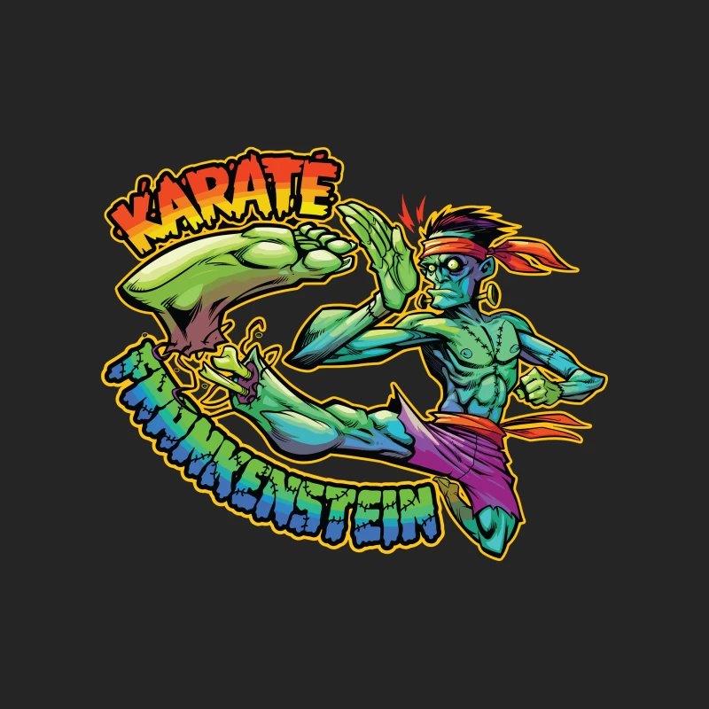 Karate Frankenstein Character Design Male Pullover Sweatshirt