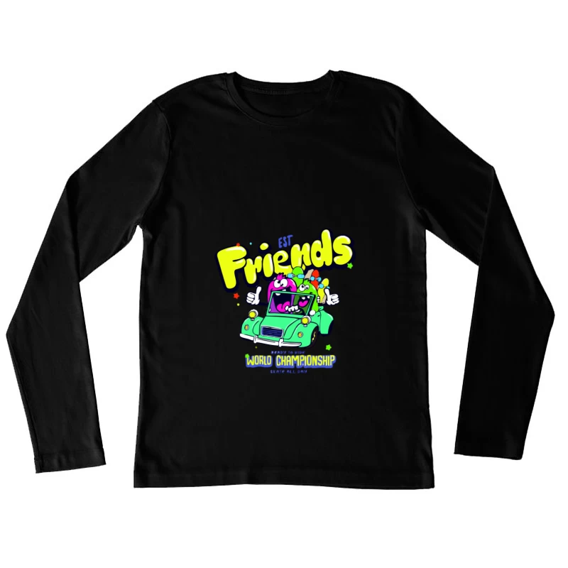 Freunde im Auto bei der Weltmeisterschaft Damen Langarm T-Shirt