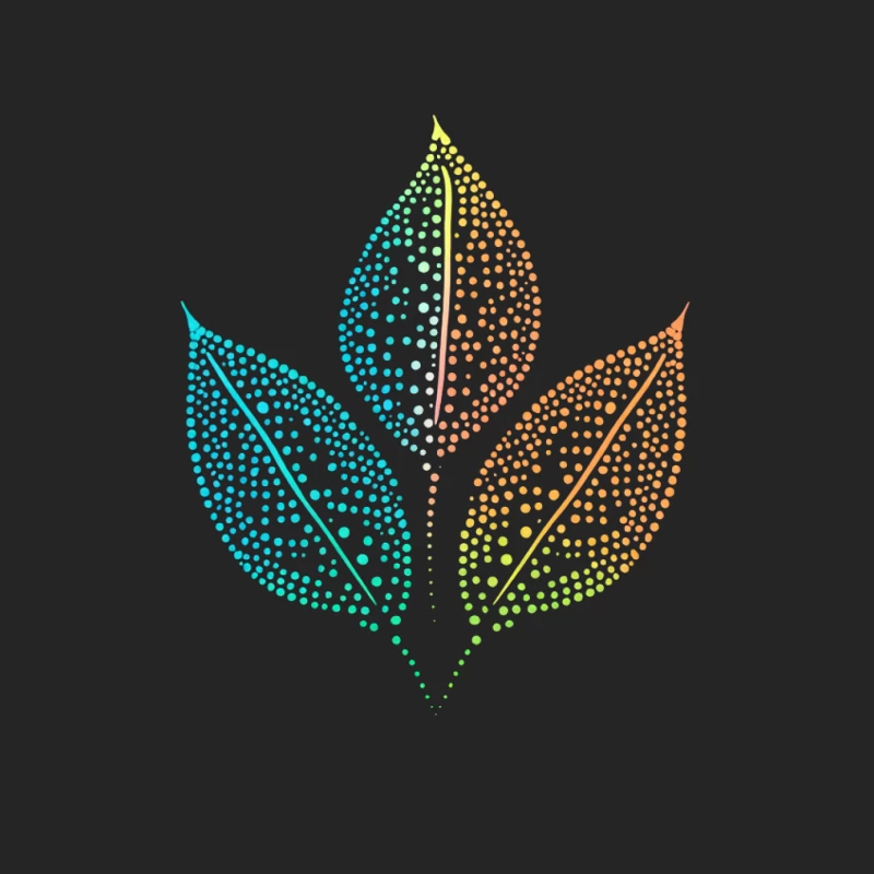 Colorful Dotted Leaf Logo: Minimalist Nature-Inspired Abstract Design Female Pullover Sweatshirt