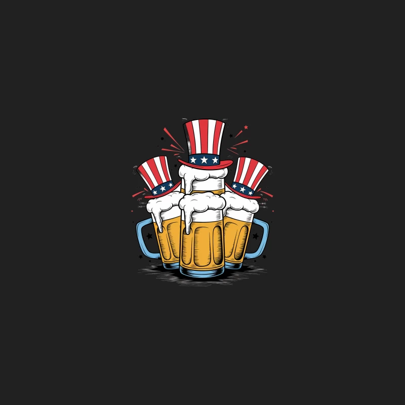 Patriotic American Beer Celebration for Independence Day Bucket Hat