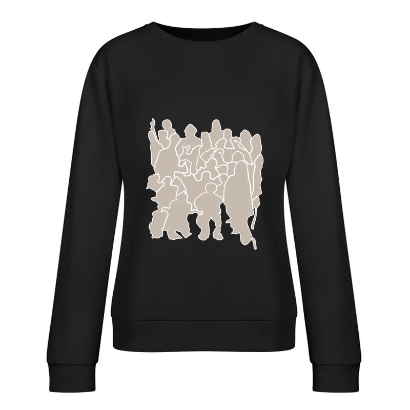 Gruppe von Menschen Silhouette Damen Pullover Sweatshirt