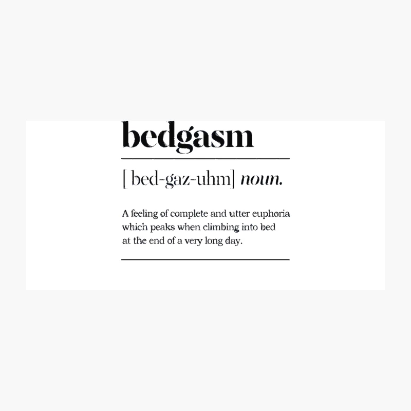Bedgasm Definition Typographic Design Coffee Mug