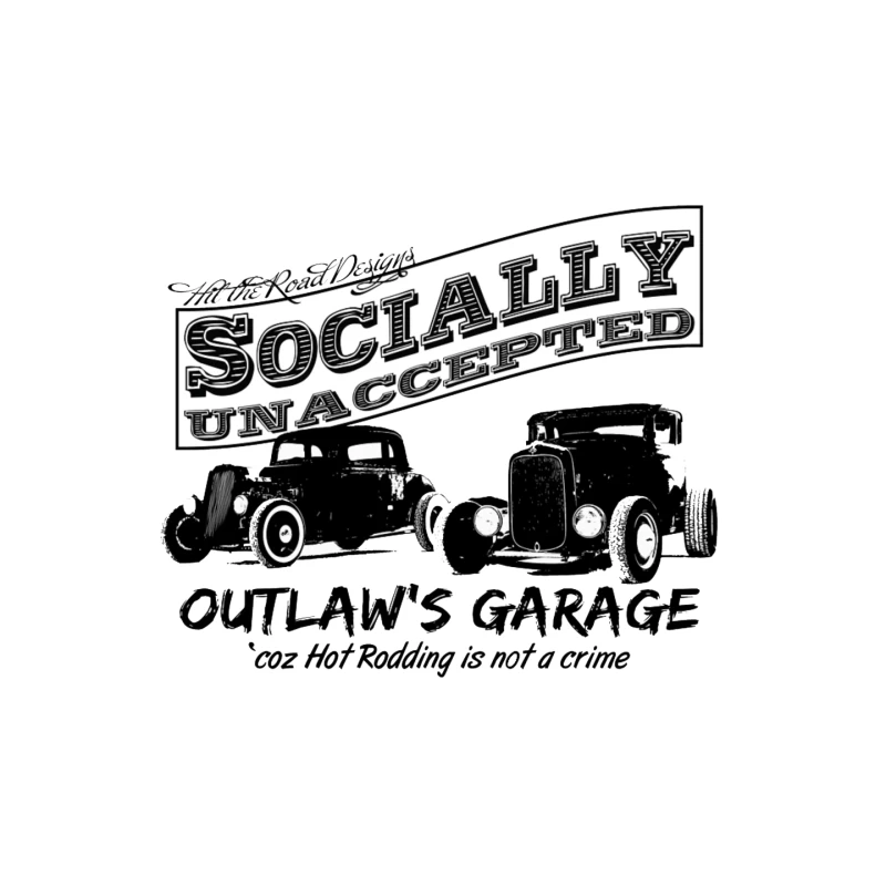 Socially Unaccepted Hot Rod Garage Vintage Design Mouse Pad