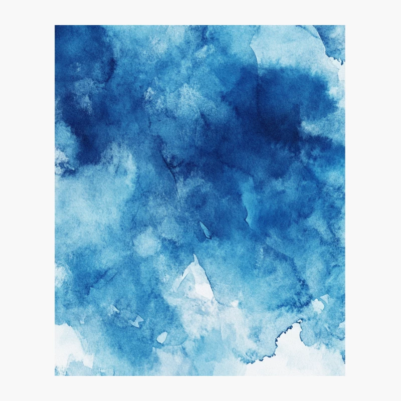Abstract Blue Watercolor Fluid Texture Cotton Tote Bag