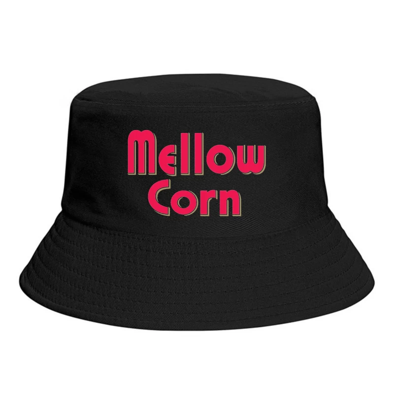 Retro Pink "Mellow Corn" Typography Logo Design Bucket Hat