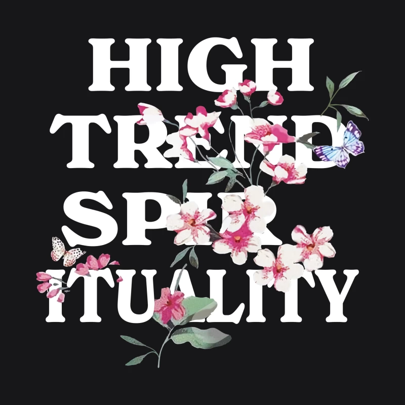 Blumen und Schmetterlinge mit Schriftzug Herren Pullover Hoodie