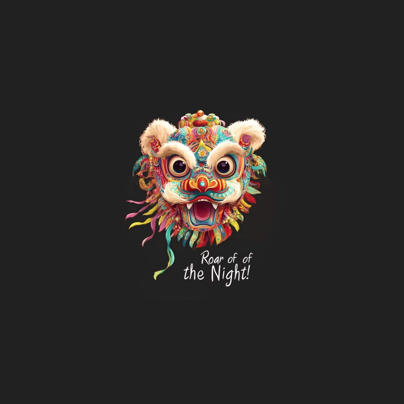 Vibrant Colorful Chinese Dragon Artwork: Roar of the Night Bucket Hat