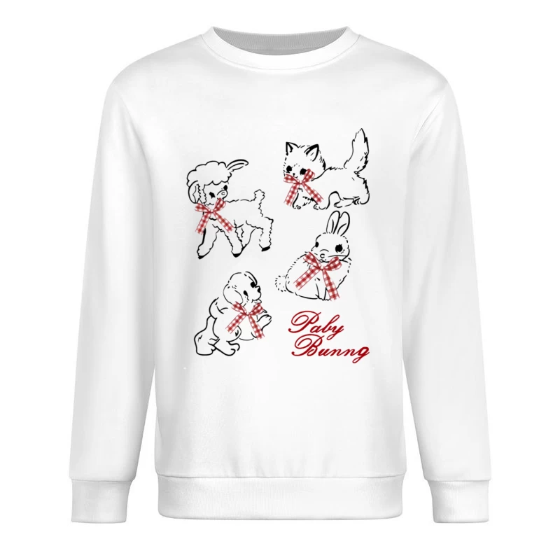 Niedliche Tierillustrationen mit Schleifen Herren Pullover Sweatshirt
