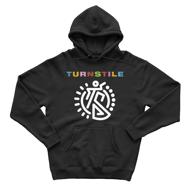 Colorful Turnstile Logo Design with Geometric Pattern Male Pullover Hoodie