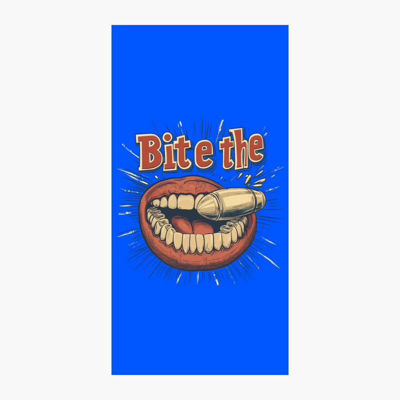 Provocative Vintage-Style Illustration: "Bite the Bullet" Slogan iPhone Case