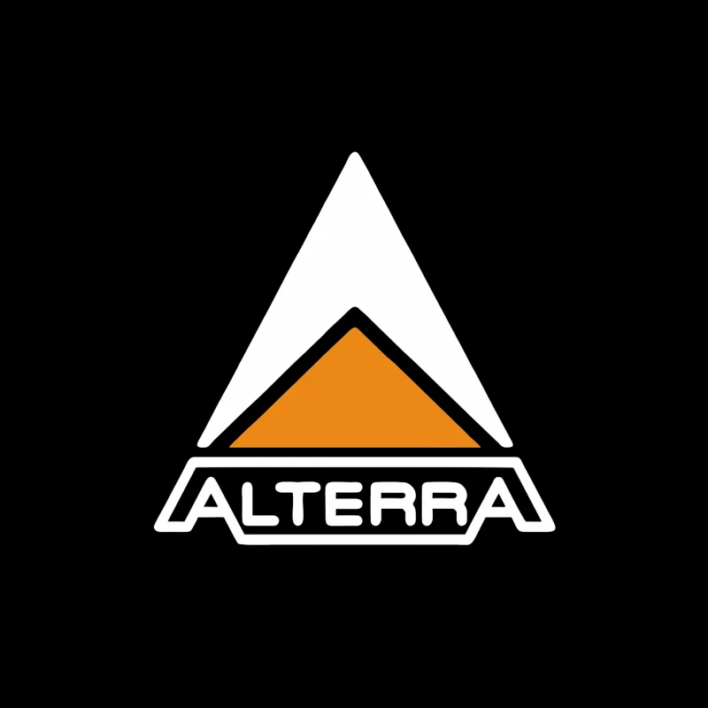 Alterra Corporate Logo with Orange Triangle Design Throw Pillow