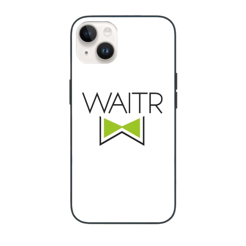 Waitr Food Delivery Service Logo with Green Bowtie Design iPhone Case