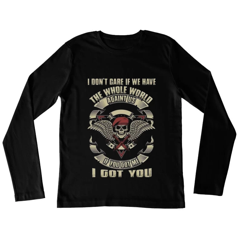 Motivational Military Solidarity Design Female Long Sleeve T-Shirt
