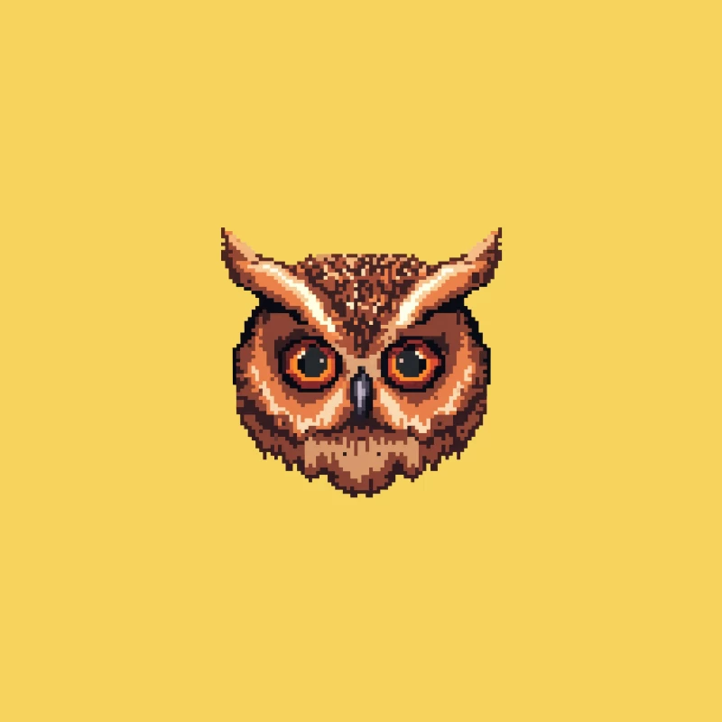 Pixelated Owl: Retro Game Art Wildlife Icon Bucket Hat