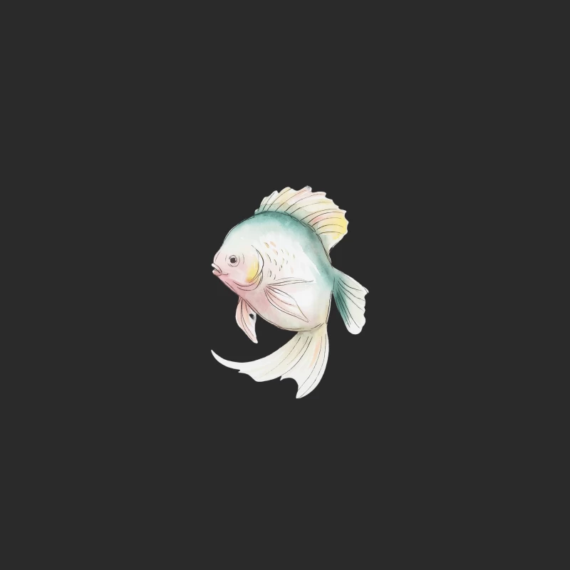 Pastel Watercolor Fish Illustration: Delicate Aquatic Art Baseball Cap