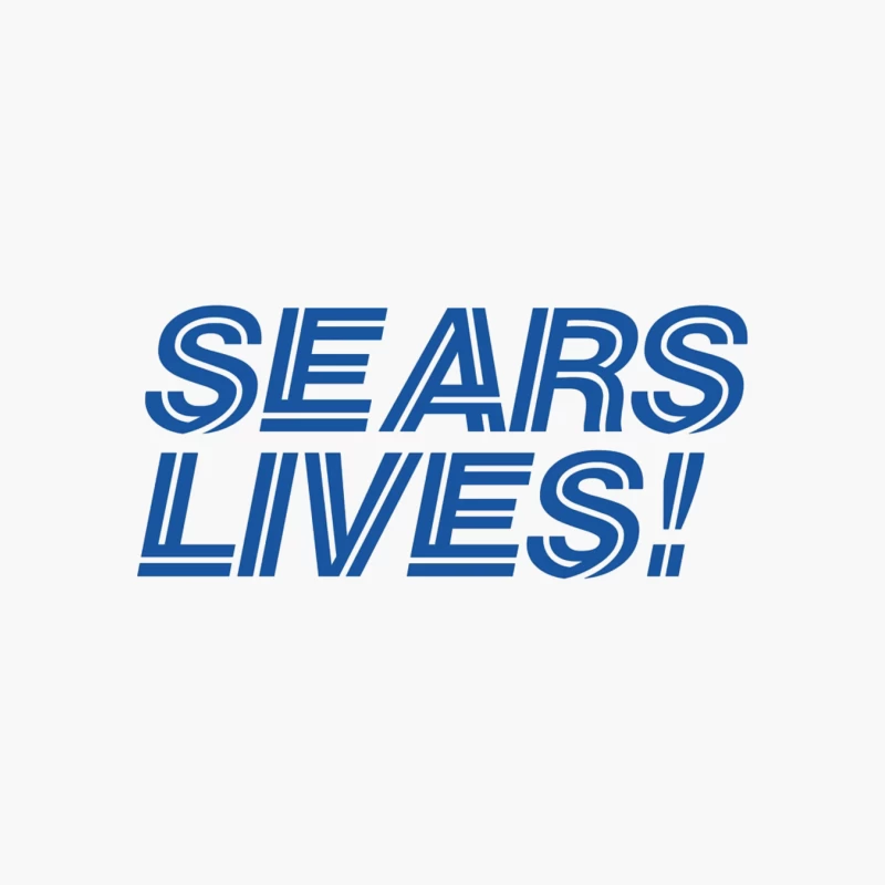 Sears Lives! Blue Text Logo Design Cotton Tote Bag