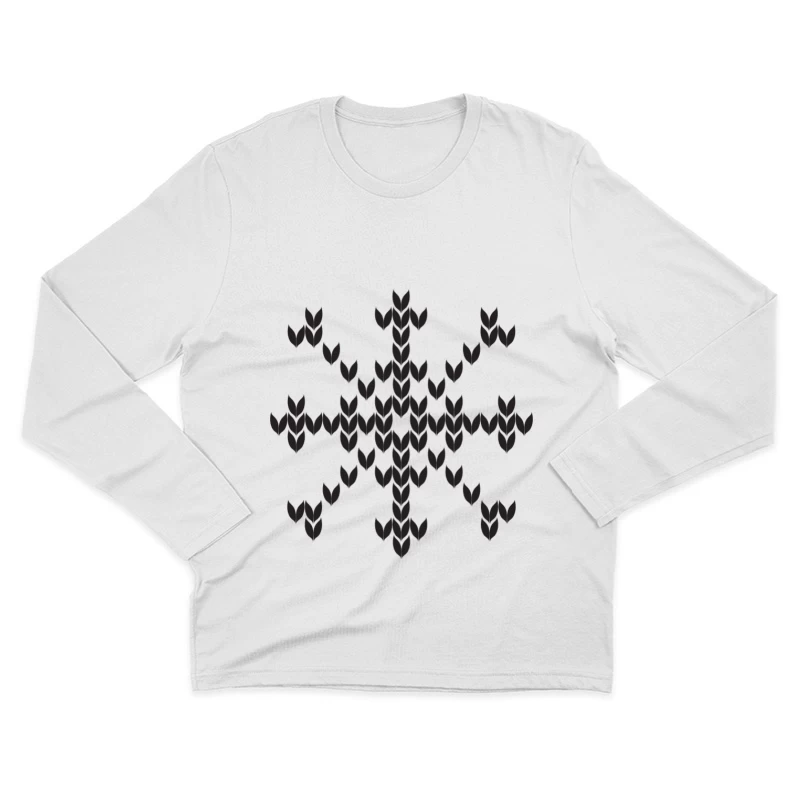Motif de flocon de neige géométrique Homme Manches Longues T-Shirt