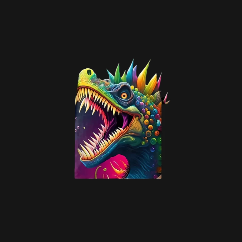 Bunter Dinosaurier mit Regenbogenschuppen Herren Langarm T-Shirt