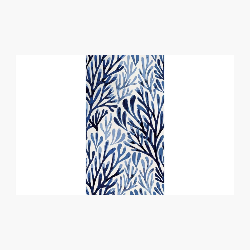 Abstract Blue Coral-Inspired Watercolor Pattern Travel Mug