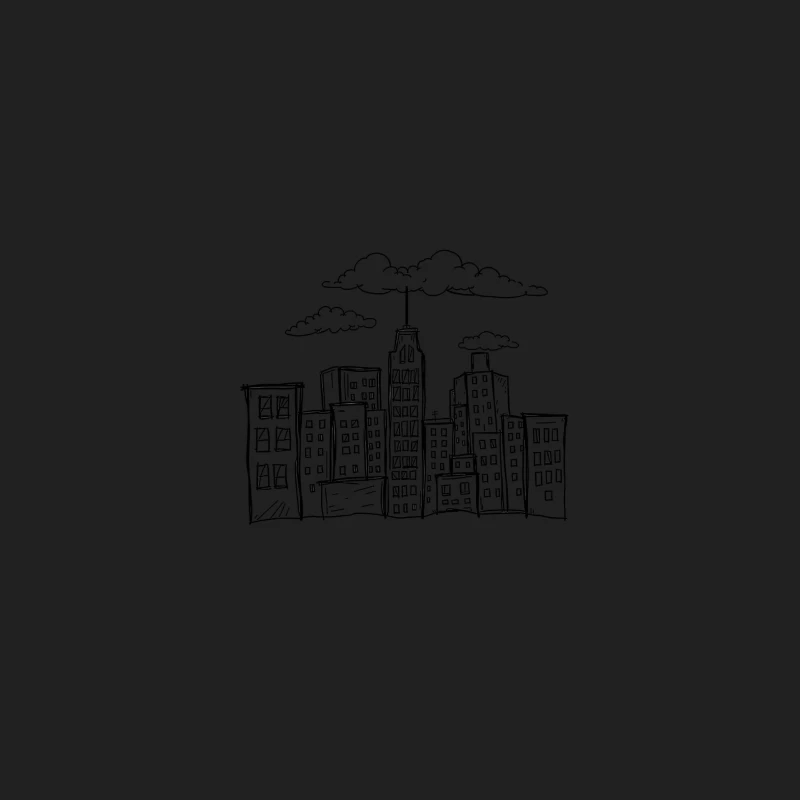 Artistic Doodle of a City Skyline Bucket Hat