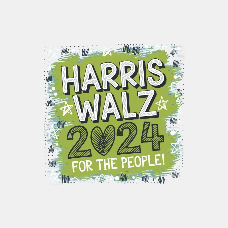Harris Walz 2024 Campaign Poster in Hand-Drawn Style Male Tank Top