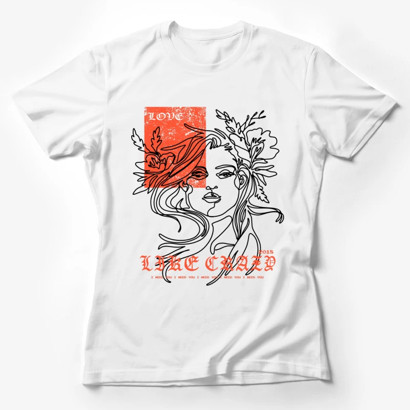 Affiche Vintage Florale Art Femme T-Shirt