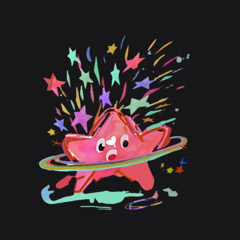 Étoile joyeuse avec étoiles colorées Femme Sweat à capuche