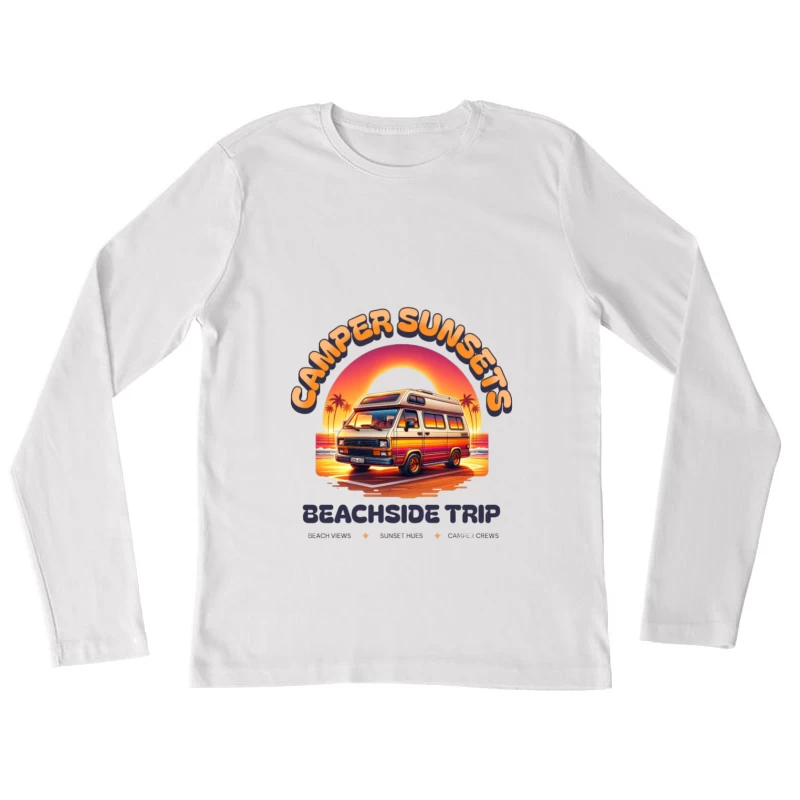 Strandreise mit Camper und Sonnenuntergängen Damen Langarm T-Shirt
