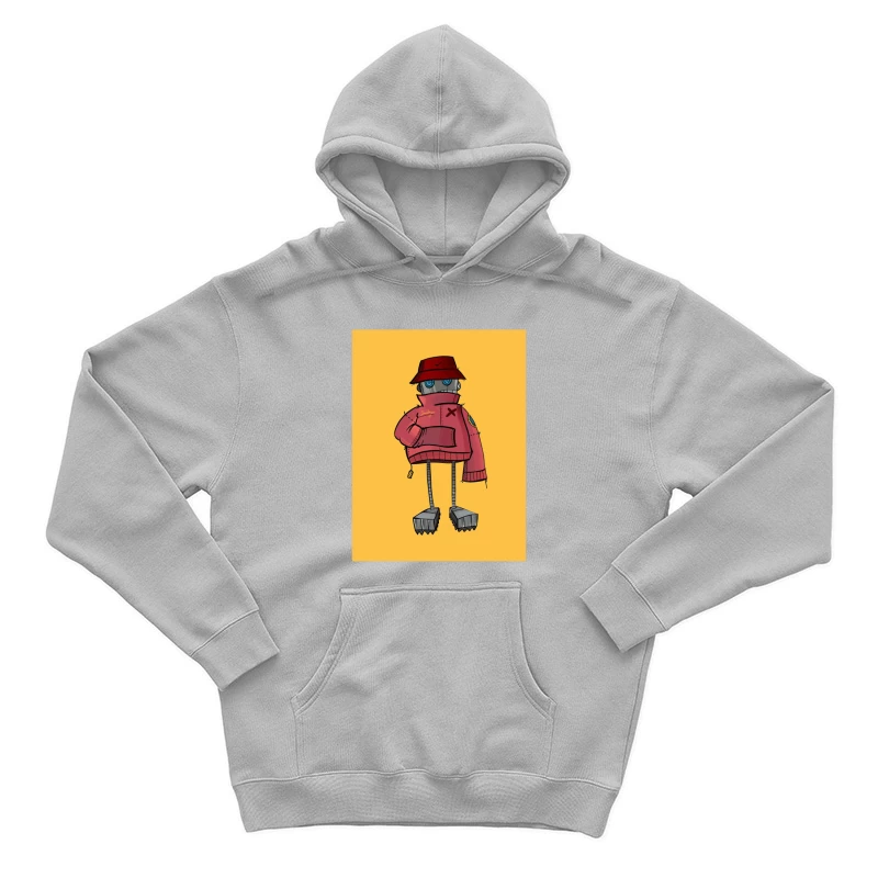 Robokite in Red Hoodie Male Pullover Hoodie