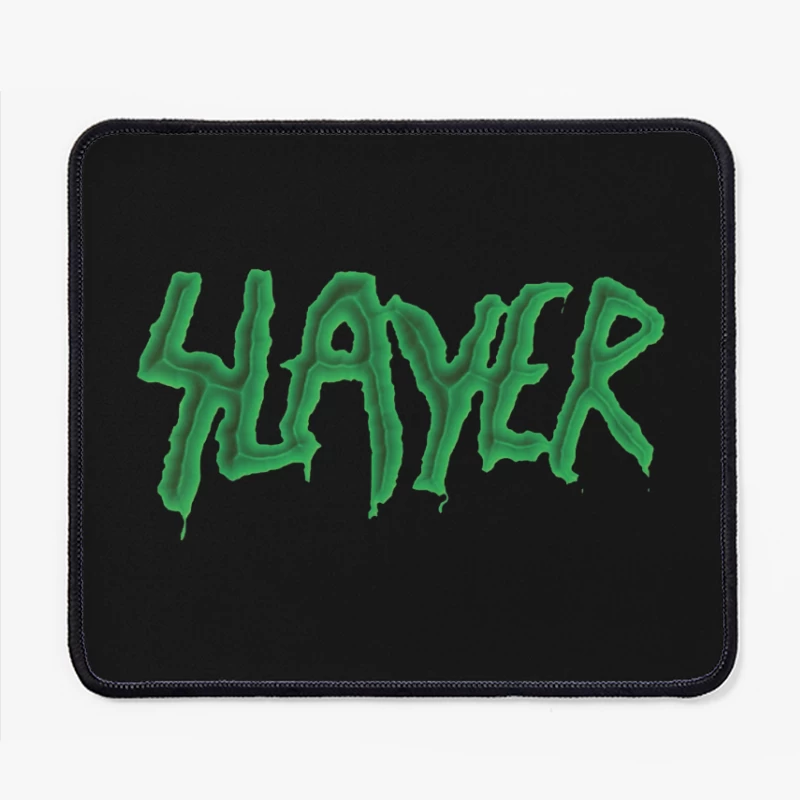 Green Horror-Style Dripping Text "SLAYER" Mouse Pad