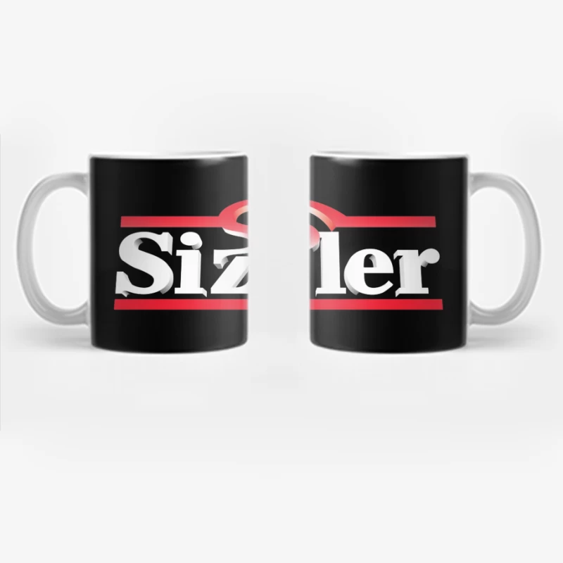 Sizzler Restaurant Chain Logo Design in Red and White Coffee Mug