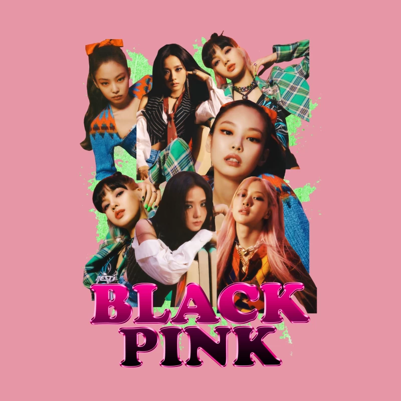 BLACKPINK Music Group Collage Throw Pillow