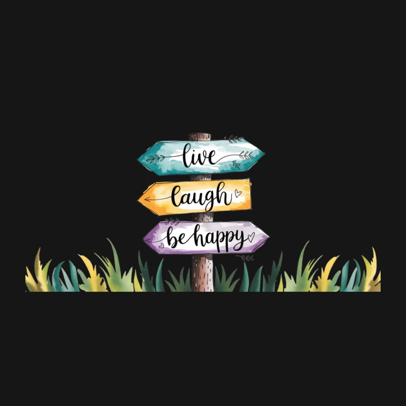 Colorful Watercolor Motivational Signs: Live, Laugh, Be Happy Mouse Pad