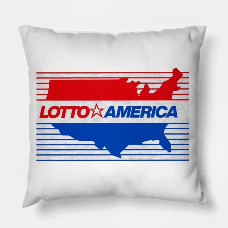 Lotto America Patriotic Logo Design with USA Map Throw Pillow