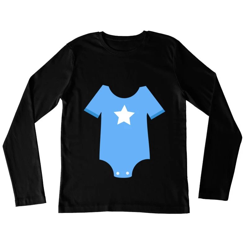 Body bleu pour bébé avec étoile blanche Femme Manches Longues T-Shirt