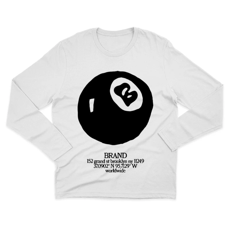 Markenlogo mit Standortdetails Herren Langarm T-Shirt