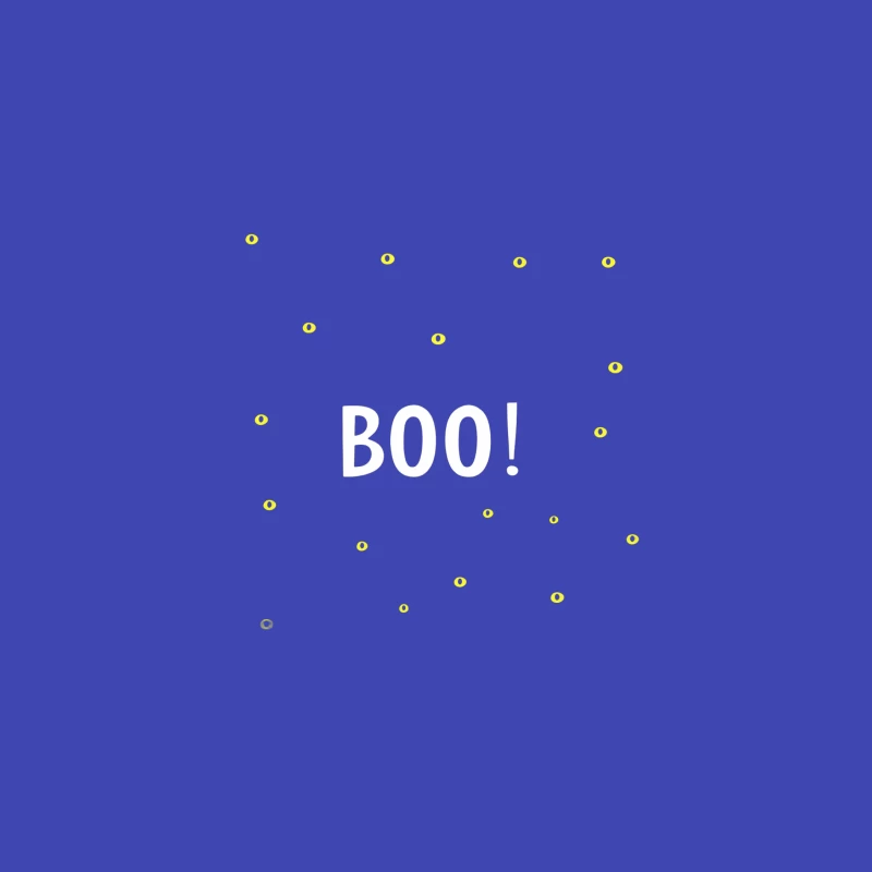 Spooky Halloween "Boo!" Text with Stars Bucket Hat