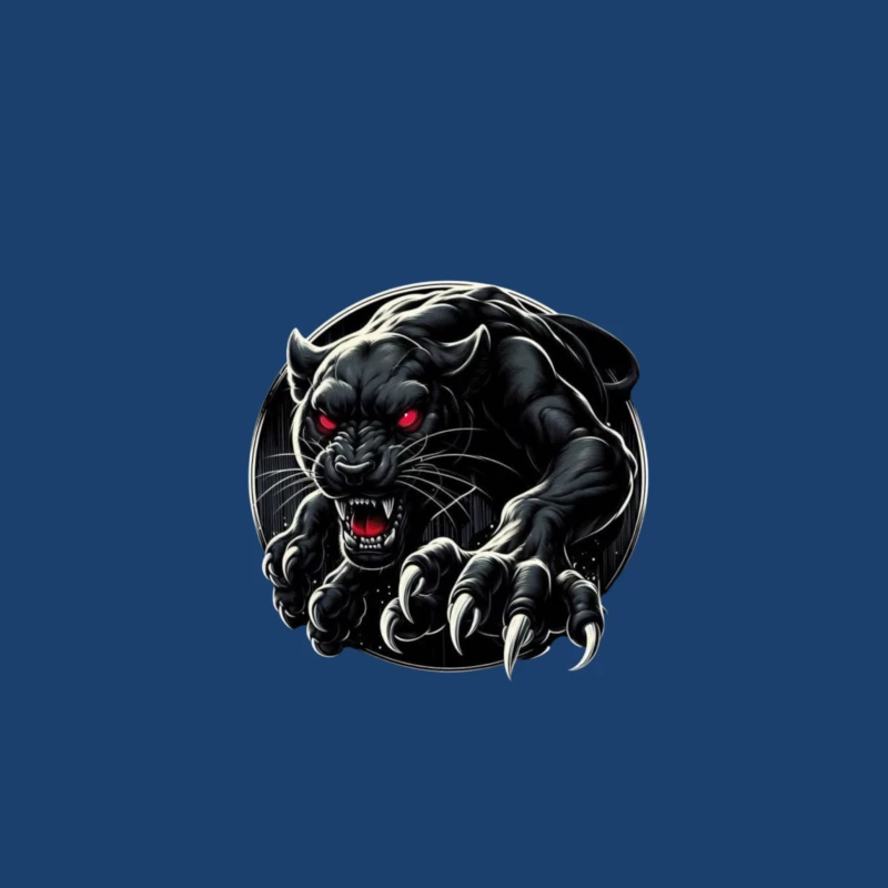 Fierce Black Panther Illustration Male Pullover Hoodie