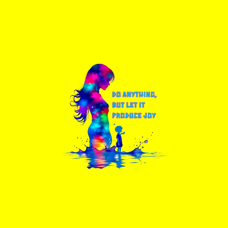Colorful Silhouette of Joy Desk Mat