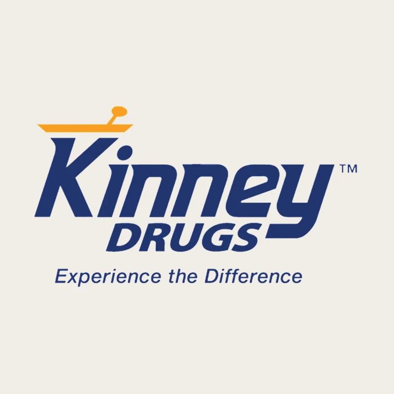 Kinney Drugs Pharmacy Logo with Blue Text and Orange Accent Bucket Hat